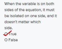 When the variable is on both sides of the equation, it must be isolated on one side-example-1