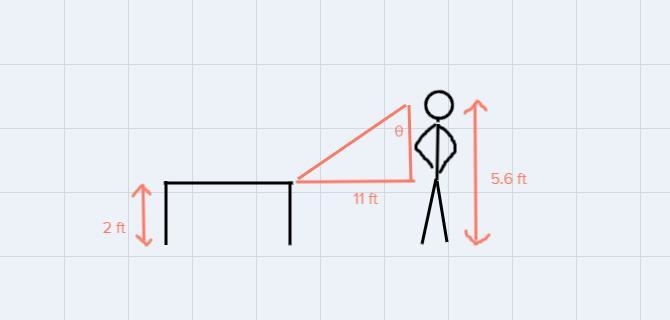 What is the angle of depression from micheal to the plate?-example-1