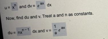 Make substitutions in the integration by parts formula and simplify.-example-2