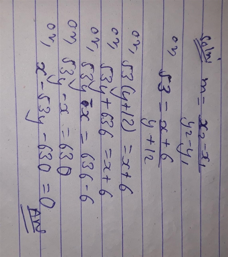 Find the equation of the line with slope m=53 that contains the point (−6,−12).-example-1