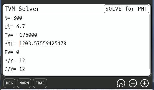 Which of these groups of values plugged into the TVM Solver of a graphing calculator-example-1