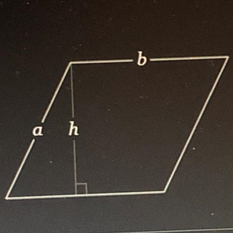 Dose the base have to be flat when finding base x height? for finding the parallegram-example-1