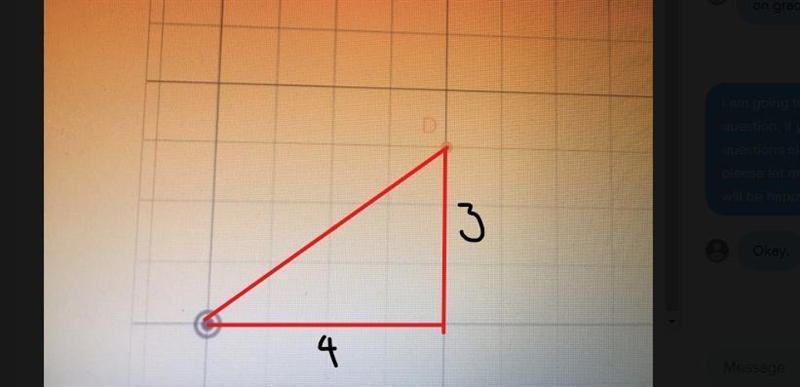 Q: Find the distance from the orange point to the origin. Sketch on the graph to convince-example-1