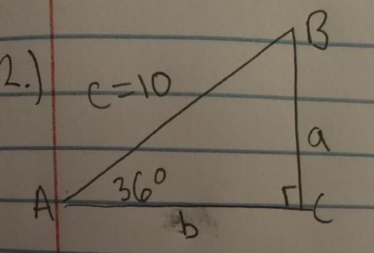 Please help me solve 1.) solve the right triangle 2.) show the measures of all the-example-1