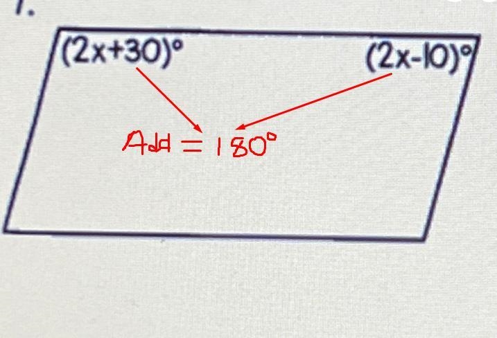 Solve for x. then find the missing piece(s) of the parallelogram for #7-example-1