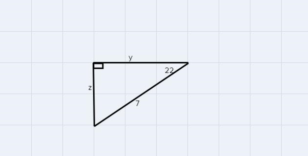 Find the value of y and z using trigonometry ratio. Round to two significant figures-example-1