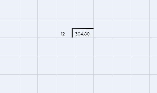 Solve 304.80 ÷ 12 using long division to get 25.4-example-1