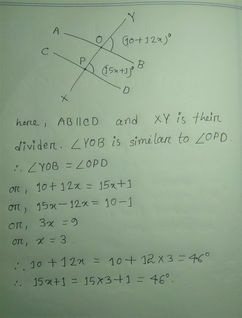 Use your knowledge of angle relationships to solve for x in the transversals below-example-1