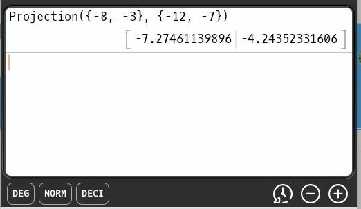 Given u = −8i − 3j and v = −12i − 7j, what is projvu? −4.845i − 1.819j −7.275i − 4.244j-example-2