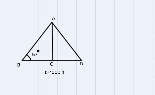 What is the sliding slope of the mountain if the angle of elevation is 57o and the-example-1