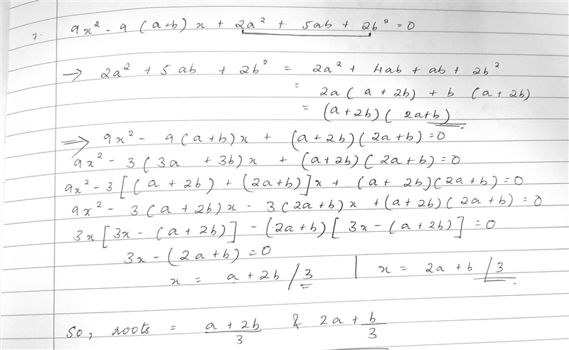 Find the roots for the above given quadratic equation. Please show the working too-example-1