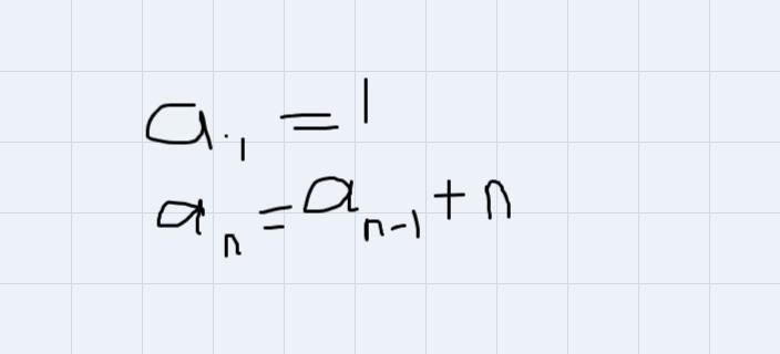 Here’s a sequence 1, 3, 6, 10… give the recursive definition for the sequence.-example-1