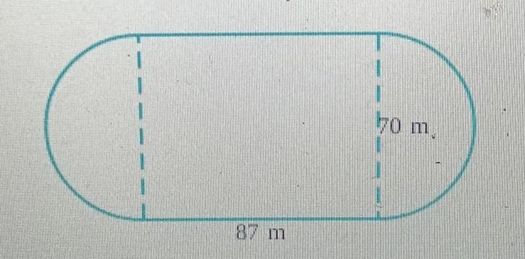 A training field is formed by joining a rectangle and two semicircles, as shown below-example-1