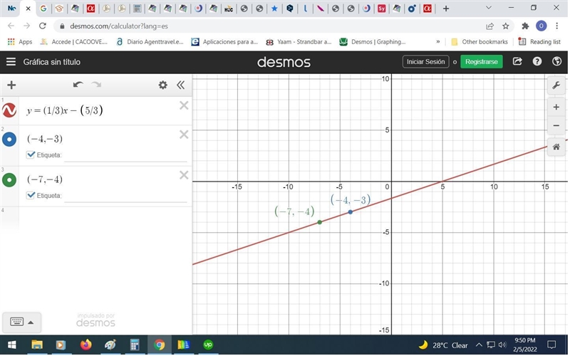 Graph the line with the given point and slope.-example-1