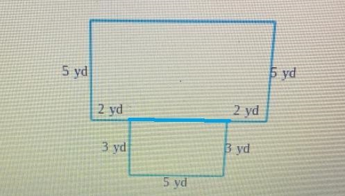 Find the area of the figure. (Sides meet at right angles.)5 yd5 yd2 yd2 yd3 yd5 yd-example-1