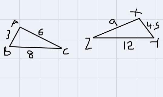 Triangles ABC and XYZ are similar(pictured below). What is the perimeter 10 points-example-1