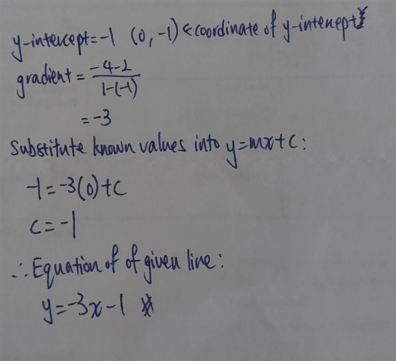 9) Write the equation of the given line in slope-intercept form:-example-1