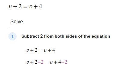 Whats this v+2=v+4 please help me-example-1