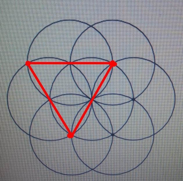 Here is a straightedge and compass construction. Use a straightedge to draw an equilateral-example-1