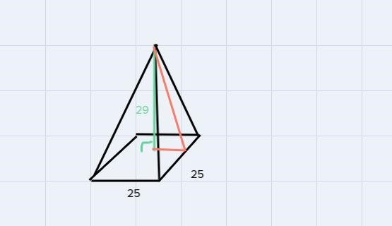 What is the lateral area of the rectangular pyramid whose net is shown-example-1