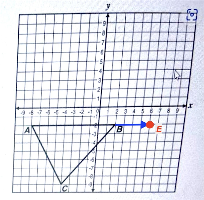 If Triangle ABC has been translated 4 units to the right into Triangle DEF, what are-example-1