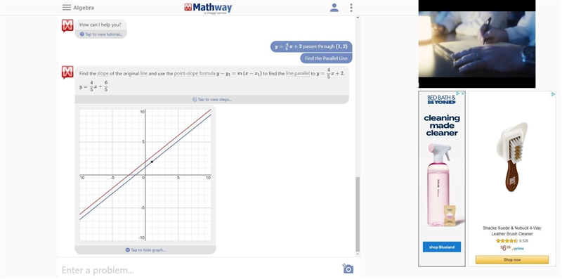 III. Writing Equations of Parallel and Perpendicular Lines . Determine an equation-example-1