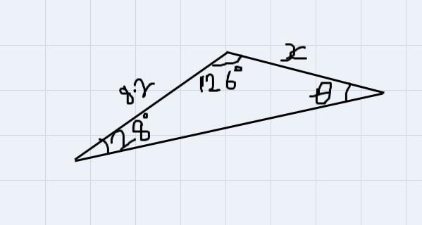 What is the value of x to the nearest tenth?A.4.8B.7.7C.8.8D.14.1-example-1