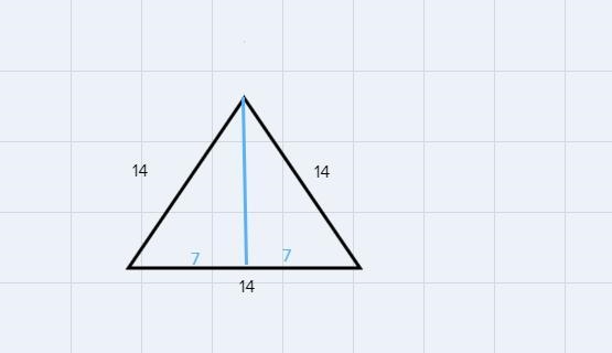 What is the exact height of the equilateral triangle shown below in which each side-example-1