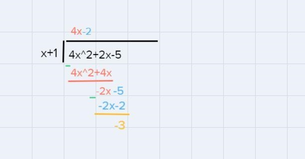 Determine if (x+1) is a factor 4x^2 + 2x - 5Use synthetic division-example-1