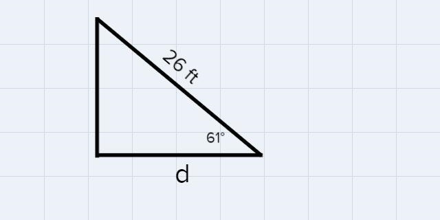 Jeriel leans a 26 foot ladder against a wall so that it forms an angle of 61 with-example-1