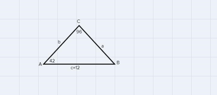 Please show me how to solve this triangle, thank you!-example-1