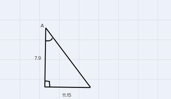 Find the measure of the angle A in degrees. Round to two decimal places-example-1