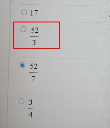 What is the value of x? 17 52/3 52/7 3/4-example-1