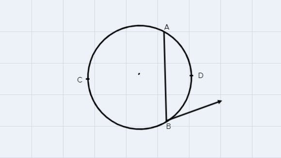 In the circle below, if the measure of arc ACB = 260 °, find the measure of < B-example-1