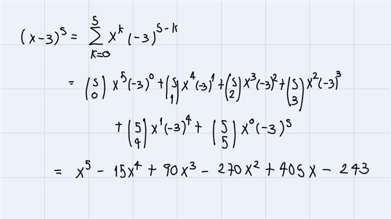 Expand (X-3)^5 using binomial theorem-example-4