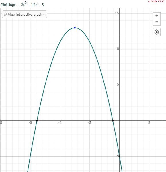 Need help with finding the vertex and the Y intercept of the quadratic function and-example-1