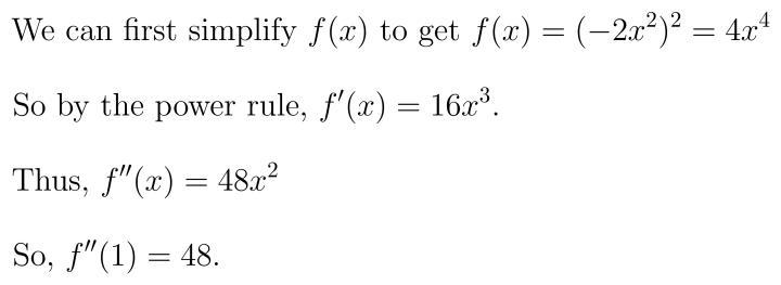 Determine f”(1) for the function f(x)=(3x^2-5x^2)^2.-example-1