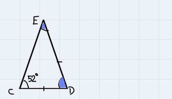 In ACDE, DE ~ CD and mZC = 52º. Find mZD. A- triangleZ- measurement angle-example-1