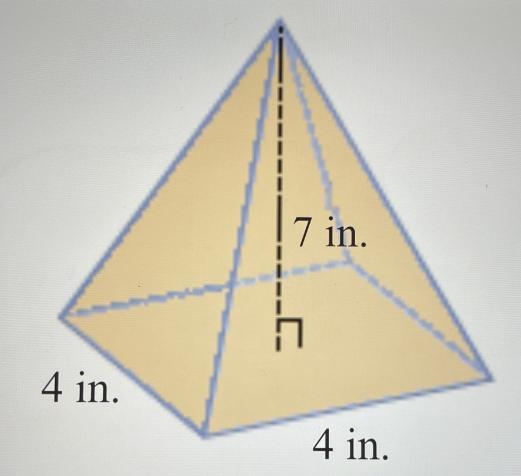 find the volume of the square pyramid. type an integer or decimal. round final answer-example-1