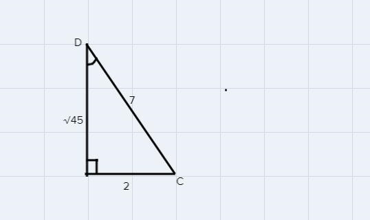 Angles C and D are acute angles of a right triangle. Given sin D=2/7, which statement-example-1