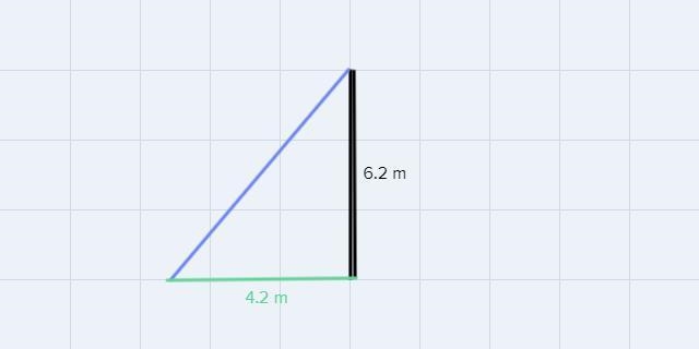 What length of wire cable is needed to make a stay for a pole 6.2m tall, if the wire-example-1