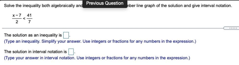 Solve the inequality both algebraically and graphically. Draw a number line graph-example-1