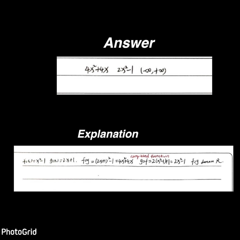 F(x)=x²-1, g(x)=2x+1 ?? 1. FoG 2.GoF​-example-1