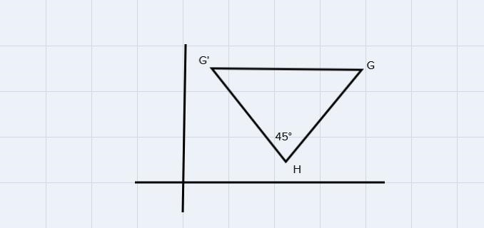 5) Point G is rotated counter-clockwise about H and by an angle of 45°. If it's image-example-1