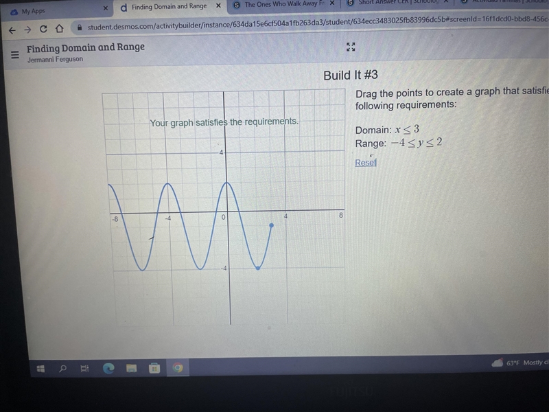 Drag the points to create a graph that satisfies the following requirements: Domain-example-1