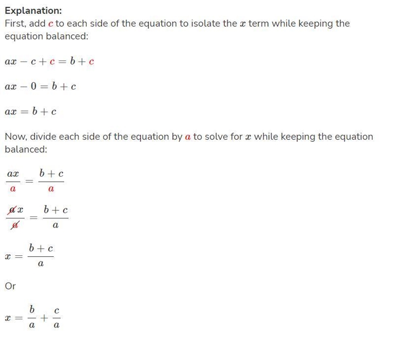 Ax - c = b solve for x-example-1