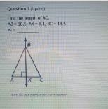 AB = 18.5, AX = 8.1 and BC = 18.5. Whatis the length of AC?-example-1