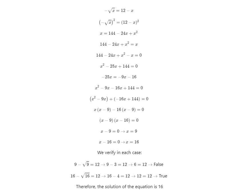 The difference between an integer and its square root is 12. What is the integer?-example-1