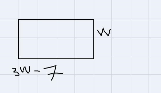 The length of a rectangle is 7 less than 3 times its width. The perimeter of the rectangle-example-1