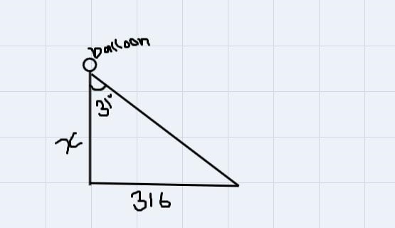 From a hot-air balloon, Guadalupe measures a 31 degree angle of depression to a landmark-example-1